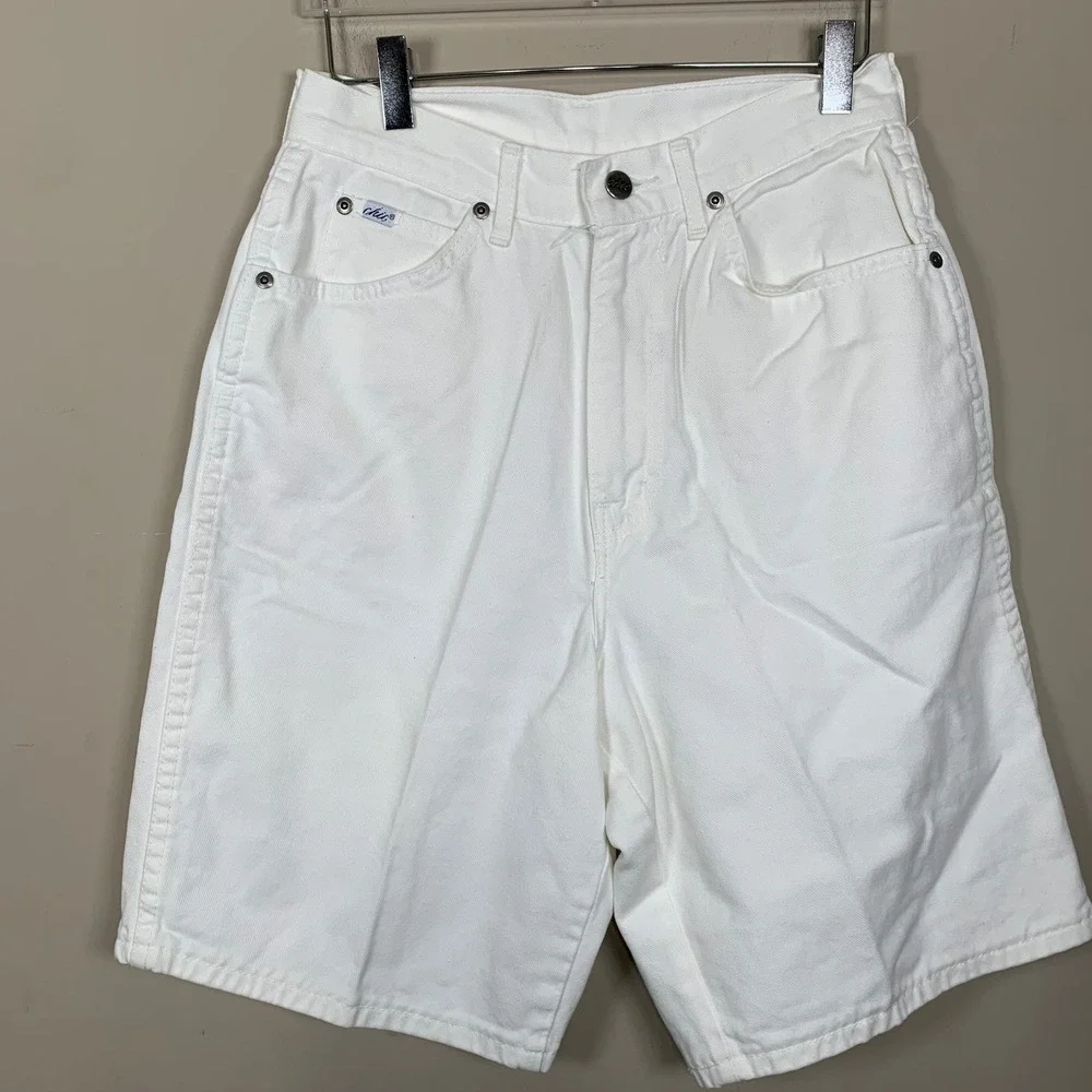 Vintage 80-90's Chic White Denim High Rise Mom Jorts/Shorts No Size READ